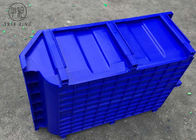 กล่องถังขยะพลาสติกสีน้ำเงิน / แดงสำหรับการจัดเก็บชิ้นส่วนอย่างปลอดภัย 600 * 400 * 230 มม