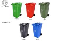 ถังขยะพลาสติกสีเขียวแข็งแรงขนาด 240 ลิตรพร้อมล้อยาง HDPE สองล้อ