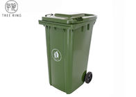 ถังขยะพลาสติกสีเขียวแข็งแรงขนาด 240 ลิตรพร้อมล้อยาง HDPE สองล้อ