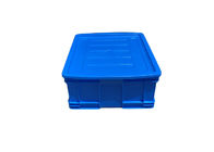 HDPE Euro Stacking Containers สีฟ้าตรงบรรจุผนังมีฝาปิด 500 * 380 * 180 มม