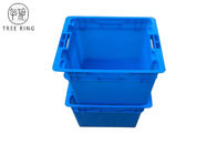 กล่องพลาสติกสี่เหลี่ยมทรงปลามีฝาปิดอาหารเกรด 505 * 410 * 320 มม. สีน้ำเงิน / เทา