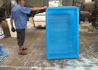เปิดบ่อน้ำพลาสติกสี่เหลี่ยมขนาดใหญ่ด้านบนสีน้ำเงินสำหรับ Hydroponic Growing100 Gallon
