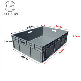 800 * 600 * 230 Mm ยูโรกล่องเก็บพลาสติกถาดสำหรับเก็บอุตสาหกรรม