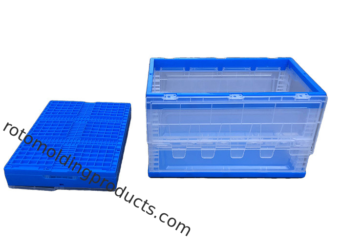 กล่องย้าย HDPE ที่พับได้ กล่องพับได้ พร้อมฝาปิดสําหรับผ้า